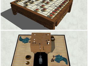 精品9款象棋,围棋,国际象棋室内摆件su模型设计素材 家居空间模型大全 18342663