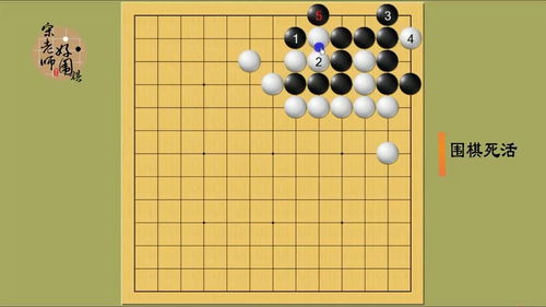 围棋死活 3 4 抓住白棋一丝缝隙机敏出招,巧妙成活